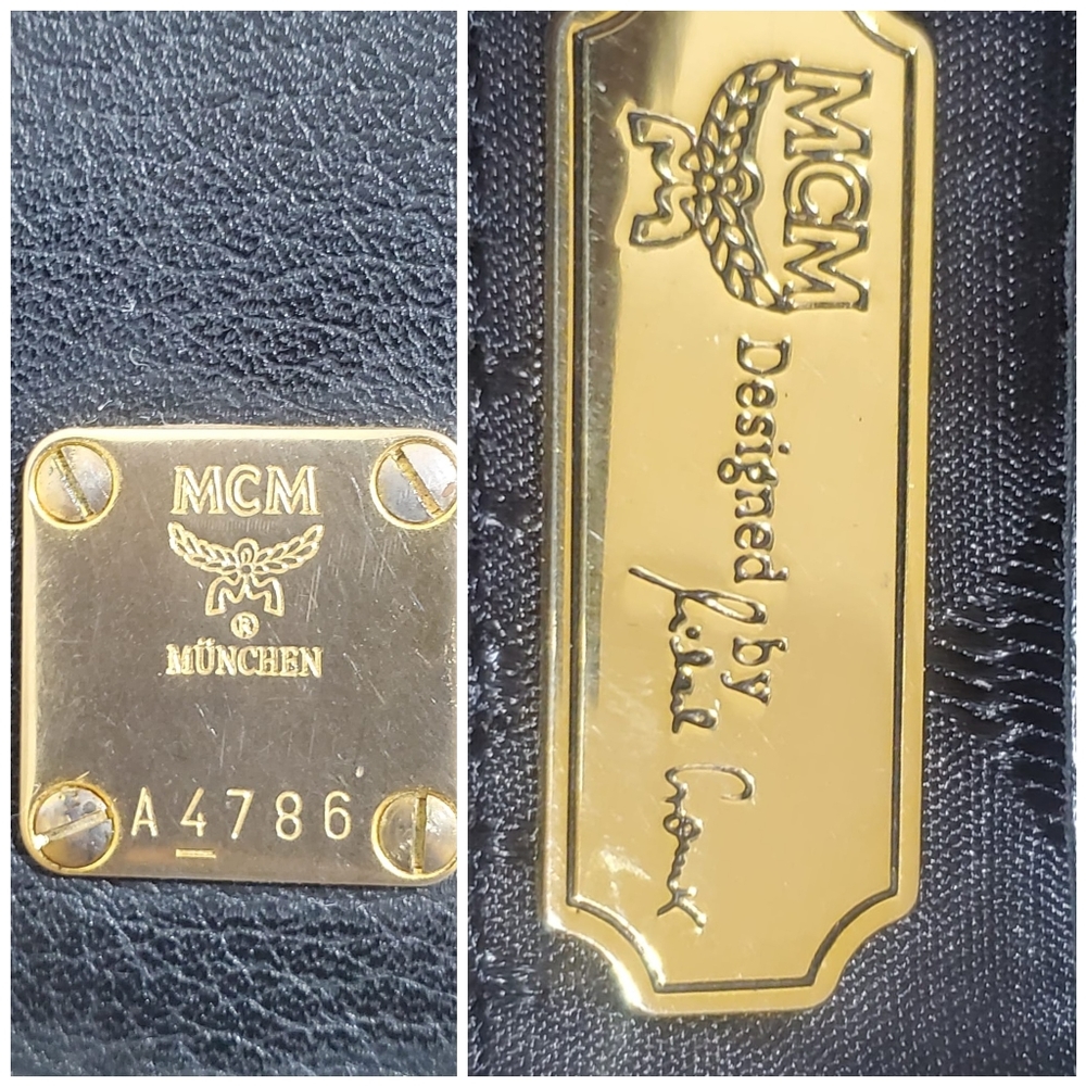 Mcm Leather Drawstring Backpack Bag Black - image 3